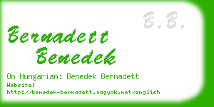 bernadett benedek business card